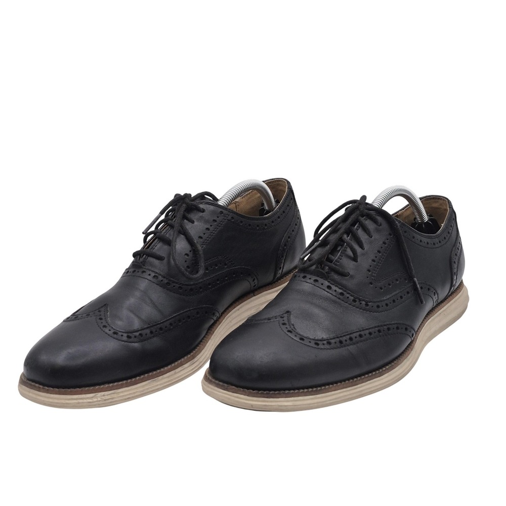 Cole Haan Shoes Mens Size 10.5 Black Wingtip Oxford‎ Leather Brogue Dress C21130